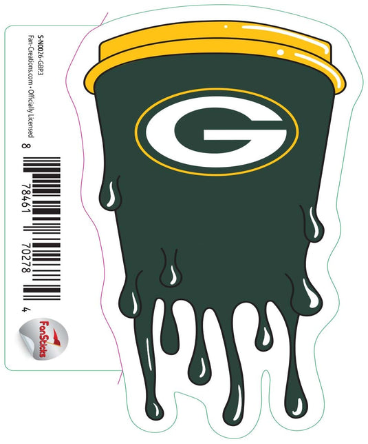 Fan Creations Decal Green Bay Packers 3in Decal Cup Melting