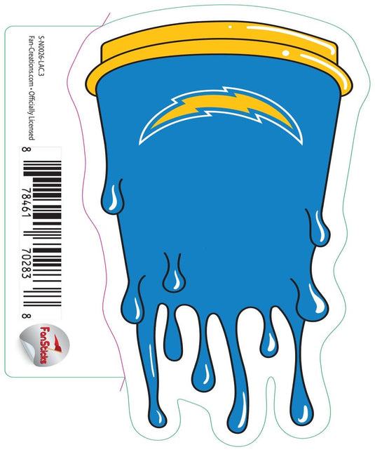 Fan Creations Decal Los Angeles Chargers 3in Decal Cup Melting