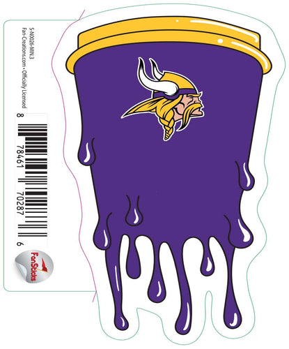 Fan Creations Decal Minnesota Vikings 3in Decal Cup Melting