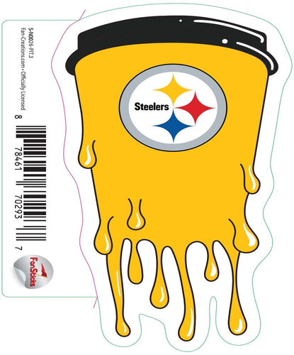 Fan Creations Decal Pittsburgh Steelers 3in Decal  Cup Melting
