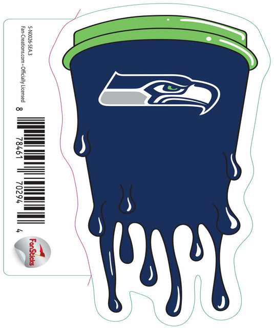 Fan Creations Decal Seattle Seahawks 3in Decal - Cup Melting