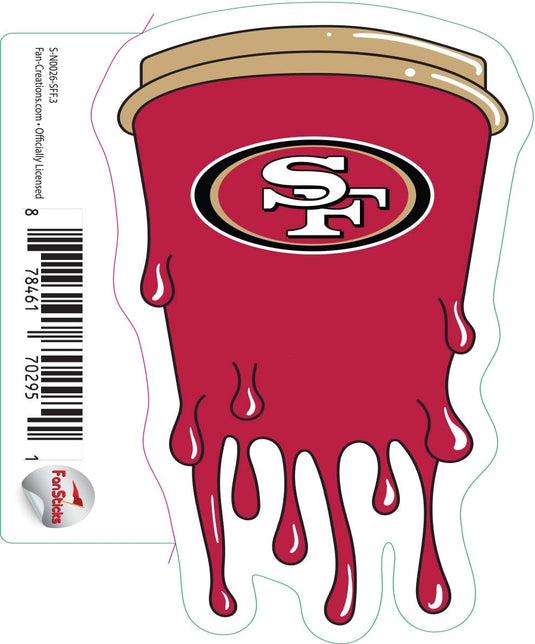 Fan Creations Decal San Francisco 49ers 3in Decal - Cup Melting