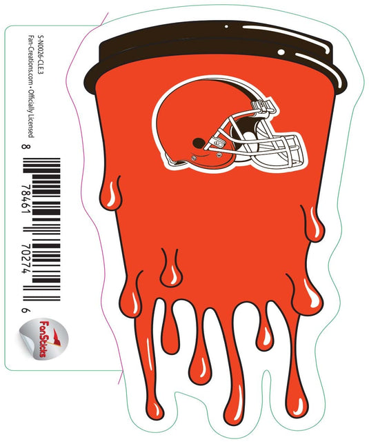 Fan Creations Decal Cleveland Browns 3in Decal Cup Melting