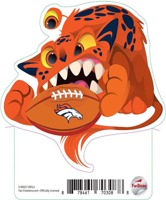 Fan Creations Decal Denver Broncos 3in Decal Cat Monster