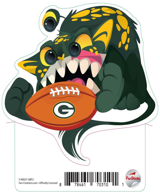 Fan Creations Decal Green Bay Packers 3in Decal Cat Monster