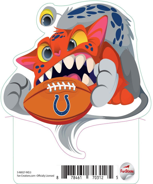 Fan Creations Decal Indianapolis Colts 3in Decal Cat Monster