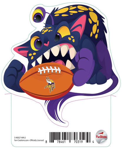 Fan Creations Decal Minnesota Vikings 3in Decal Cat Monster