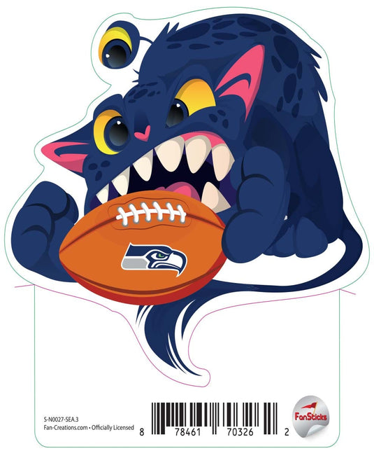 Fan Creations Decal Seattle Seahawks 3in Decal - Cat Monster