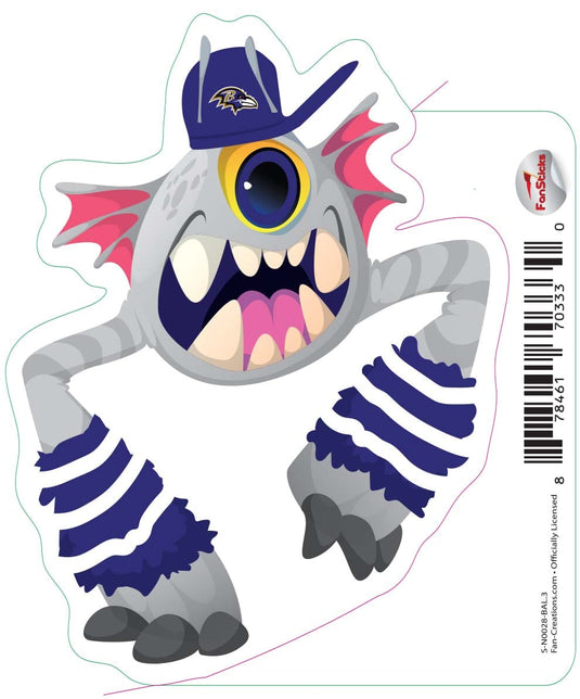 Fan Creations Decal Baltimore Ravens 3in Decal Cyclone Monster