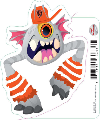 Fan Creations Decal Chicago Bears 3in Decal Cyclone Monster