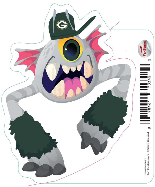 Fan Creations Decal Green Bay Packers 3in Decal Cyclone Monster