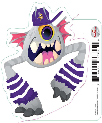 Fan Creations Decal Minnesota Vikings 3in Decal Cyclone Monster