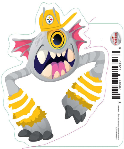 Fan Creations Decal Pittsburgh Steelers 3in Decal  Cyclone Monster