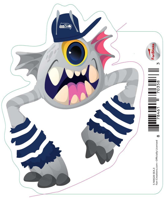 Fan Creations Decal Seattle Seahawks 3in Decal - Cyclone Monster
