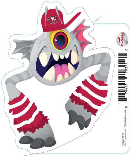 Fan Creations Decal San Francisco 49ers 3in Decal - Cyclone Monster