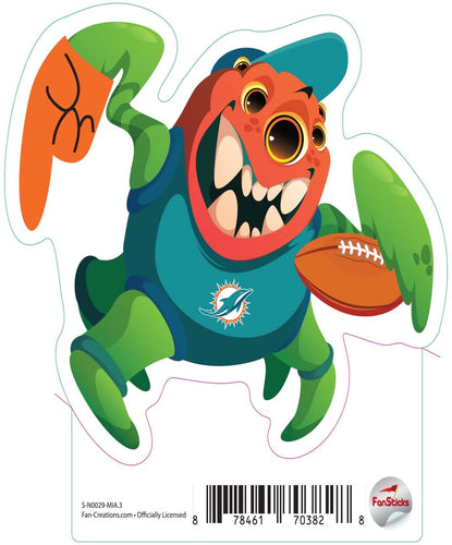 Fan Creations Decal Miami Dolphins 3in Decal Three Eyed Monster