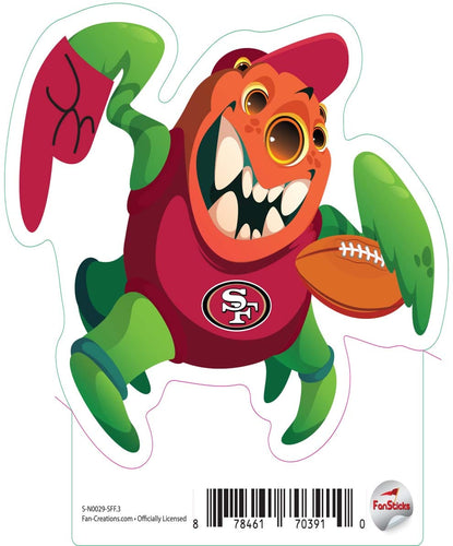 Fan Creations Decal San Francisco 49ers 3in Decal - Three Eyed Monster