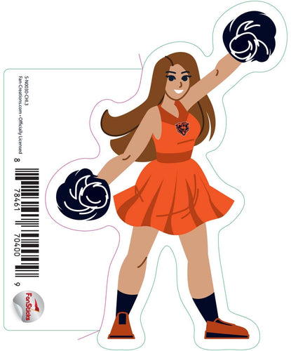 Fan Creations Decal Chicago Bears 3in Decal Cheerleader - Both Legs Down