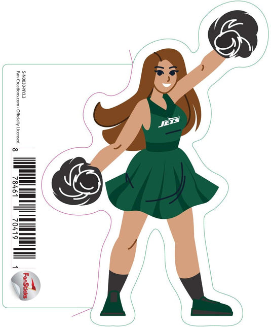 Fan Creations Decal New York Jets 3in Decal Cheerleader - Both Legs Down
