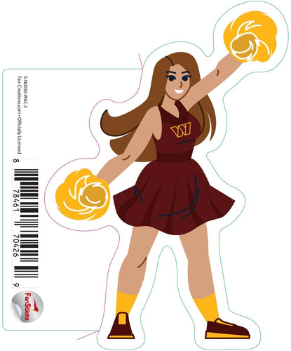 Fan Creations Decal Washington Commanders 3in Decal - Cheerleader (Both Legs Down)