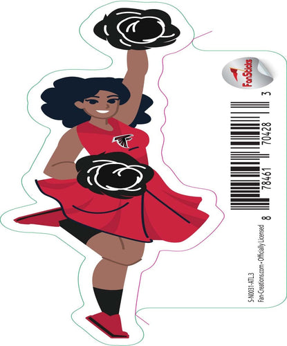 Fan Creations Decal Atlanta Falcons 3in Decal Cheerleader - One Arm Up