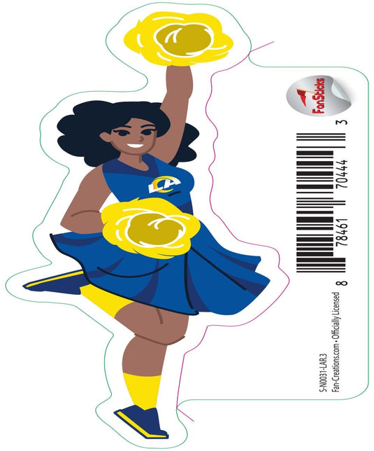 Fan Creations Decal Los Angeles Rams 3in Decal Cheerleader - One Arm Up