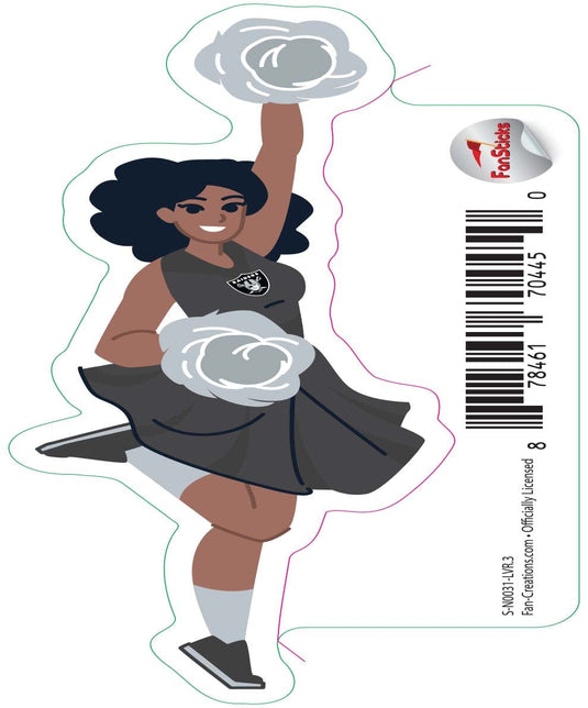 Fan Creations Decal Las Vegas Raiders 3in Decal Cheerleader - One Arm Up