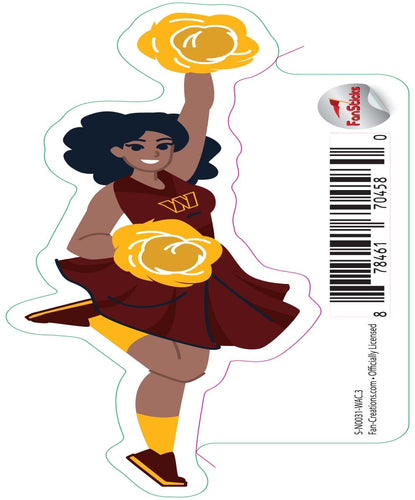 Fan Creations Decal Washington Commanders 3in Decal - Cheerleader (One Arm Up)