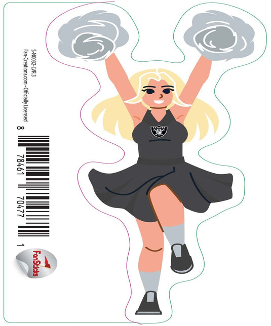 Fan Creations Decal Las Vegas Raiders 3in Decal Cheerleader - Both Arms Up
