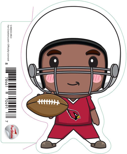 Fan Creations Decal Arizona Cardinals 3in Decal Anime Football Player - Legs Apart