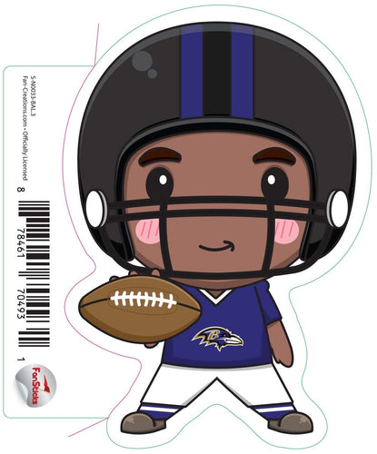 Fan Creations Decal Baltimore Ravens 3in Decal Anime Football Player - Legs Apart