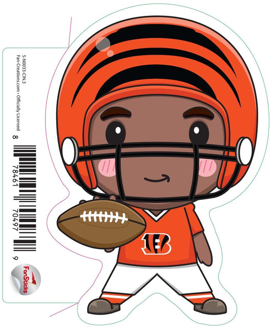 Fan Creations Decal Cincinnati Bengals 3in Decal Anime Football Player - Legs Apart