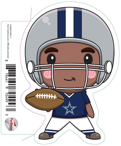 Fan Creations Decal Dallas Cowboys 3in Decal Anime Football Player - Legs Apart