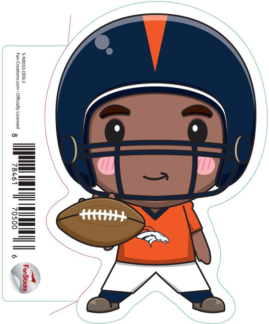 Fan Creations Decal Denver Broncos 3in Decal Anime Football Player - Legs Apart