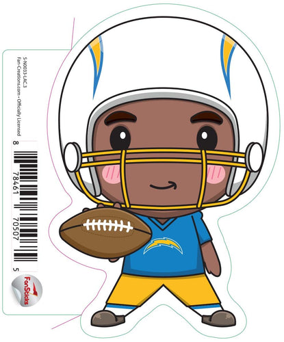 Fan Creations Decal Los Angeles Chargers 3in Decal Anime Football Player - Legs Apart