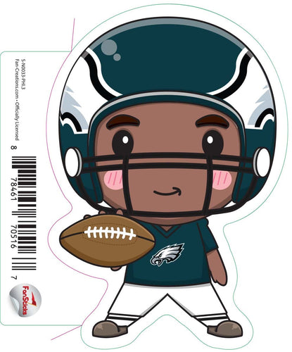 Fan Creations Decal Philadelphia Eagles 3in Decal Anime Football Player - Legs Apart