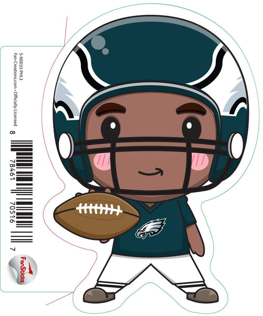 Fan Creations Decal Philadelphia Eagles 3in Decal Anime Football Player - Legs Apart