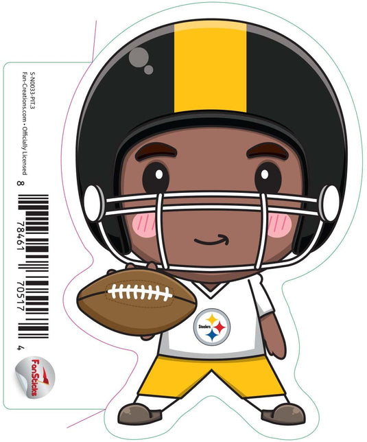 Fan Creations Decal Pittsburgh Steelers 3in Decal  Anime Football Player (Legs Apart)