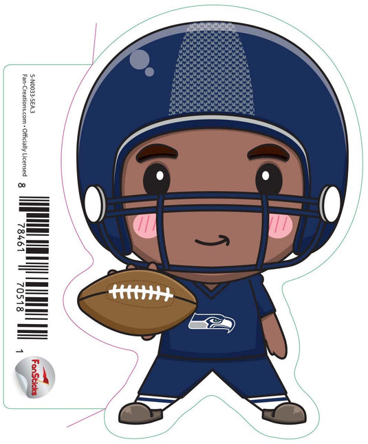 Fan Creations Decal Seattle Seahawks 3in Decal - Anime Football Player (Legs Apart)