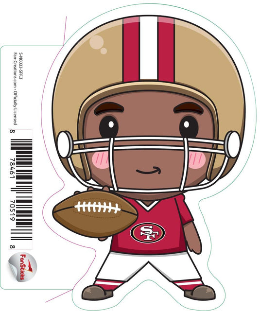 Fan Creations Decal San Francisco 49ers 3in Decal - Anime Football Player (Legs Apart)