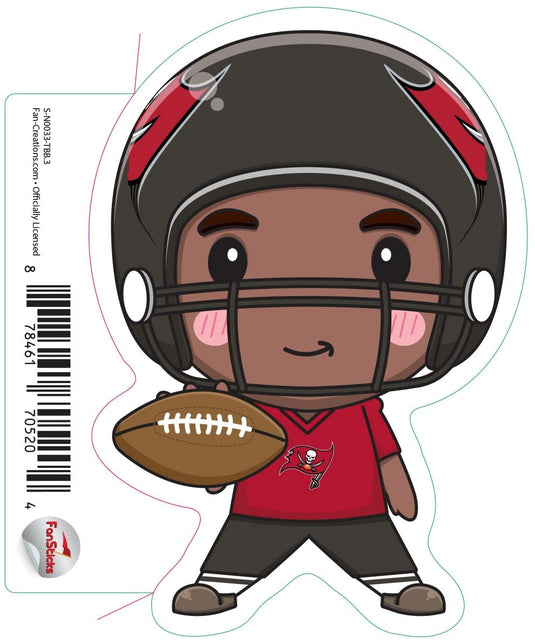 Fan Creations Decal Tampa Bay Buccaneers 3in Decal - Anime Football Player (Legs Apart)