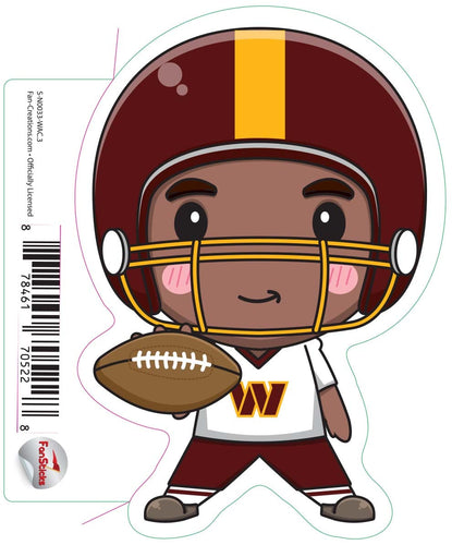 Fan Creations Decal Washington Commanders 3in Decal - Anime Football Player (Legs Apart)