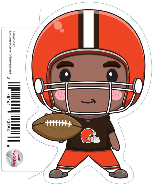 Fan Creations Decal Cleveland Browns 3in Decal Anime Football Player - Legs Apart