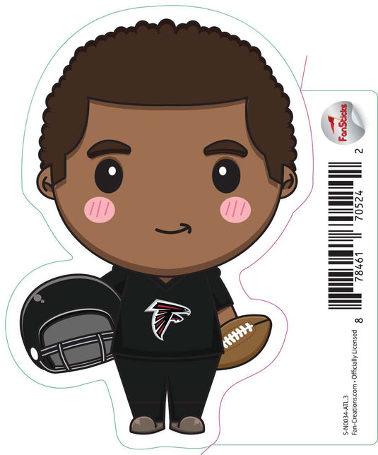 Fan Creations Decal Atlanta Falcons 3in Decal Anime Football Player - Holding Football and Helmet