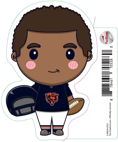 Fan Creations Decal Chicago Bears 3in Decal Anime Football Player - Holding Football and Helmet