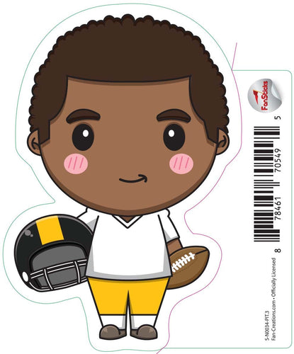 Fan Creations Decal Pittsburgh Steelers 3in Decal  Anime Football Player (Holding Football and Helmet)