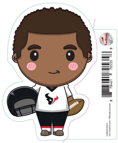 Fan Creations Decal Houston Texans 3in Decal Anime Football Player - Holding Football and Helmet