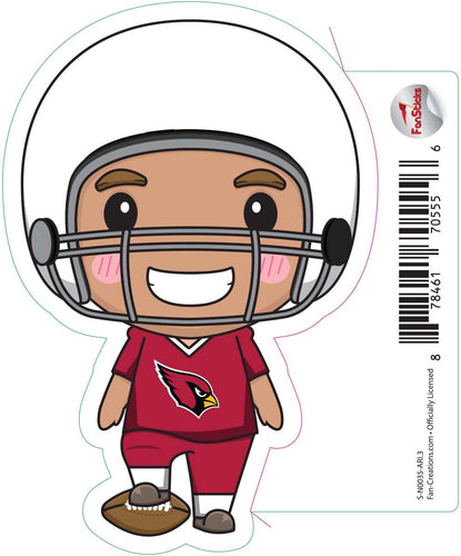 Fan Creations Decal Arizona Cardinals 3in Decal Anime Football Player - Foot on Football