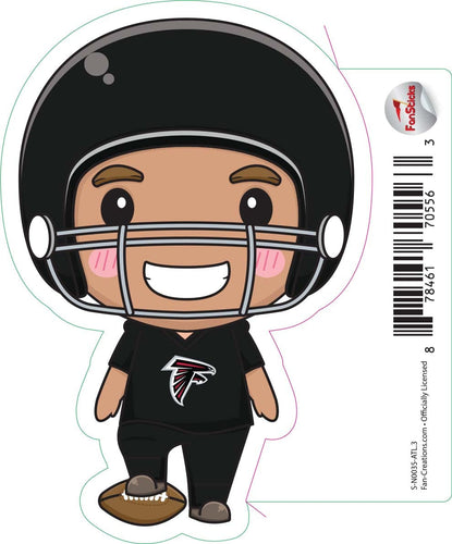 Fan Creations Decal Atlanta Falcons 3in Decal Anime Football Player - Foot on Football