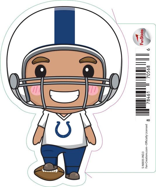 Fan Creations Decal Indianapolis Colts 3in Decal Anime Football Player - Foot on Football